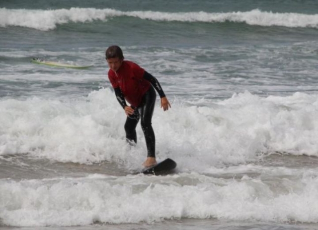  On the board on the sea foam 
